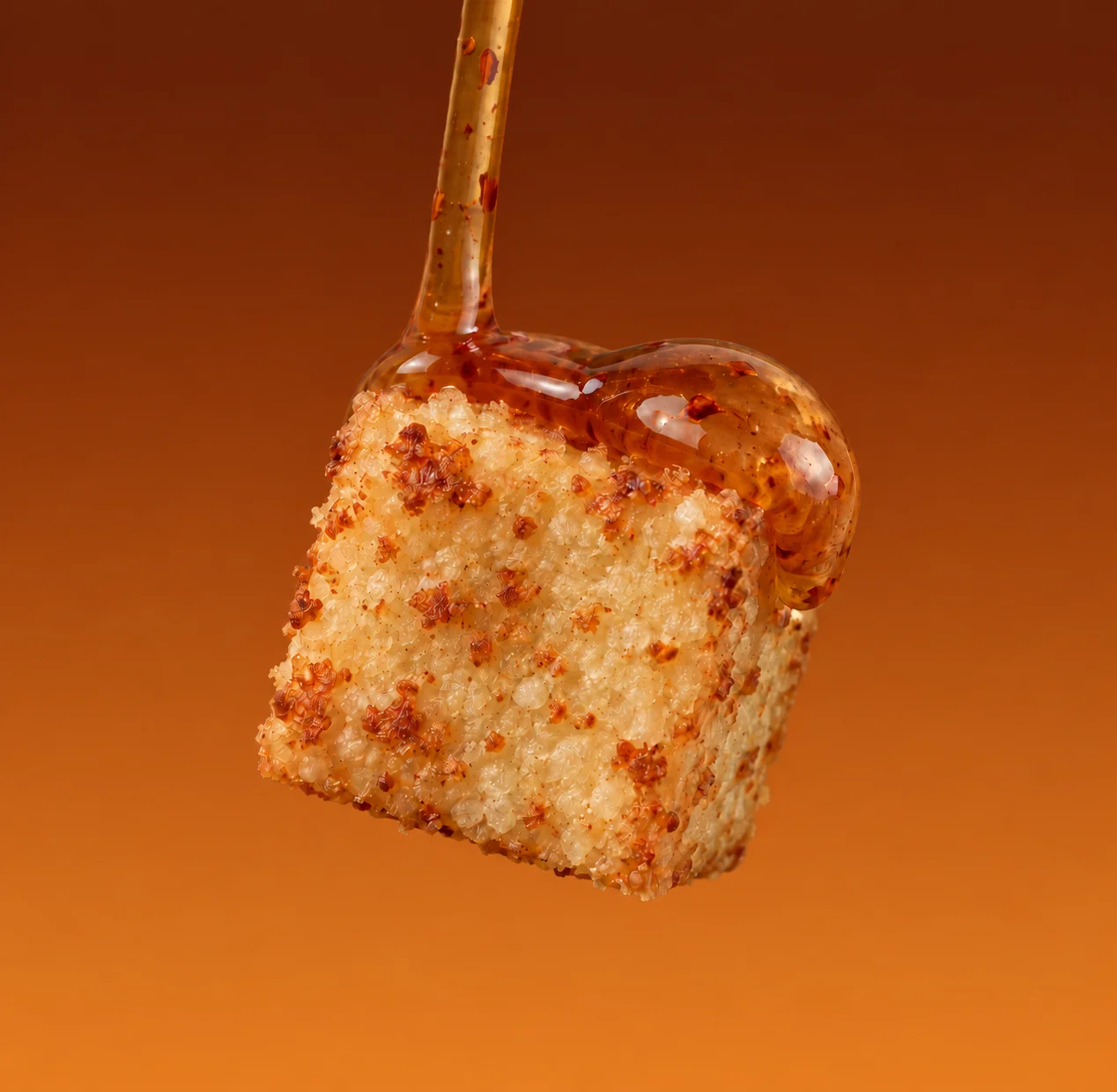 Dadinho de tapioca com molho picante e mel, imagem gerada no ChatGPT